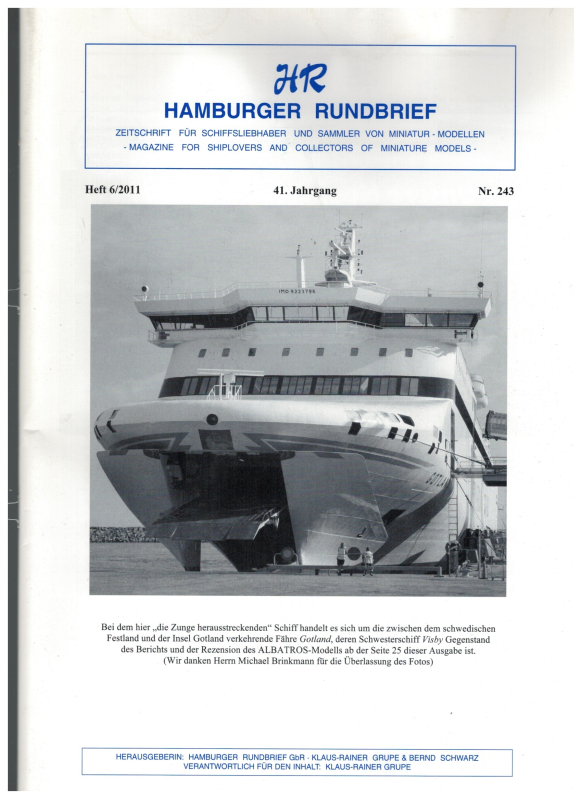 Nr. 243 Heft 6-2011 41. Jahrgang; Hamburger Rundbrief (1 St.)